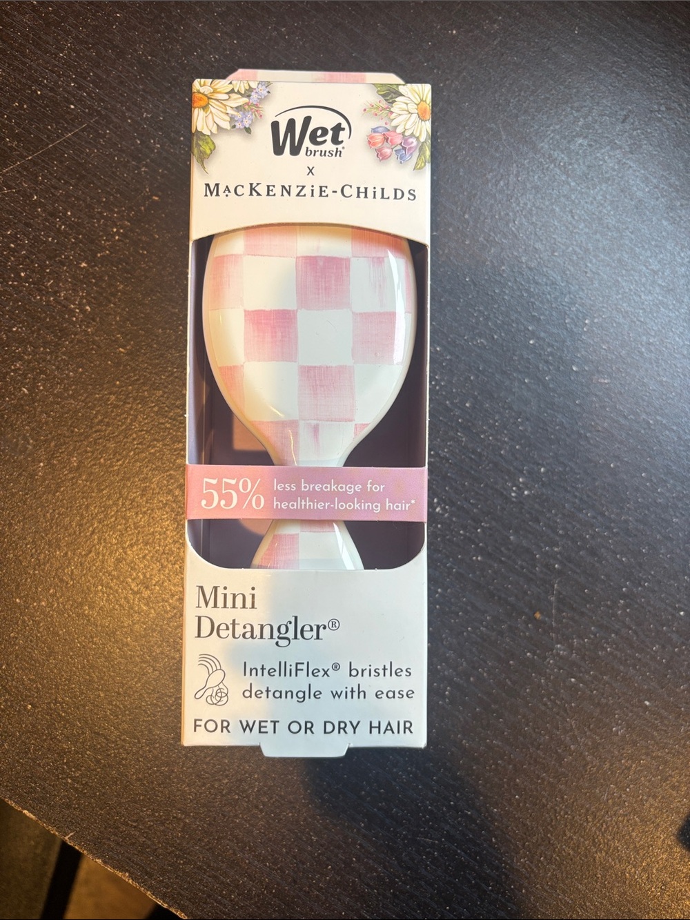 Wet Brush x MacKenzie-Childs Mini Detangler Brush - Pink Check